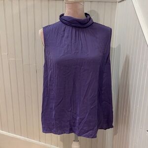 Chic High-Neck Purple Blouse
